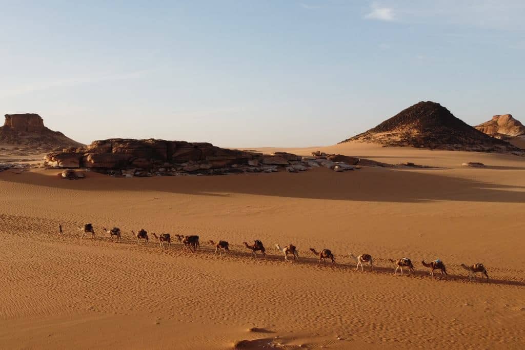 Chad desert landscape and rock formations