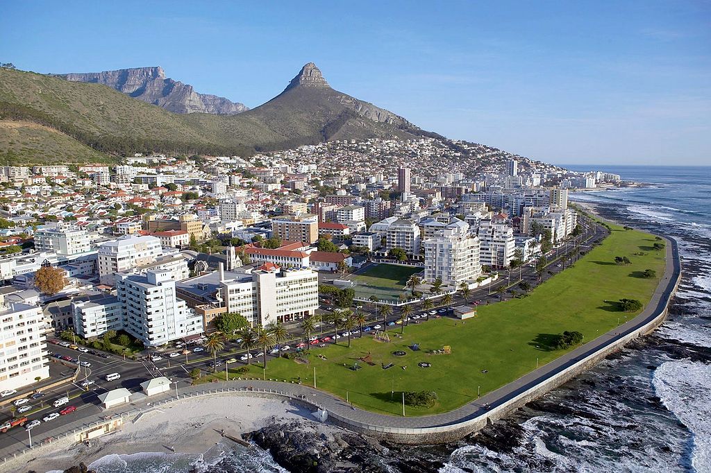 Tourist travel scene in South Africa with city, road trip, and scenic travel atmosphere