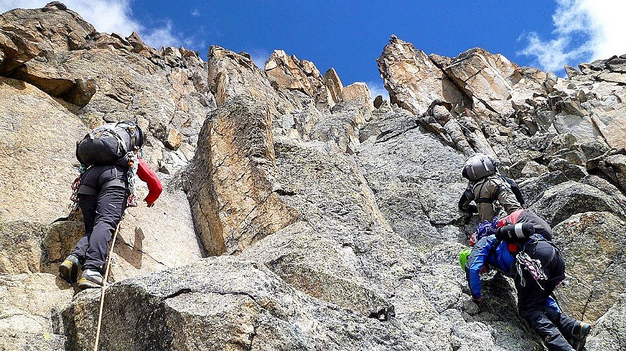 Mountain landscape on Mount Kenya with dramatic alpine scenery